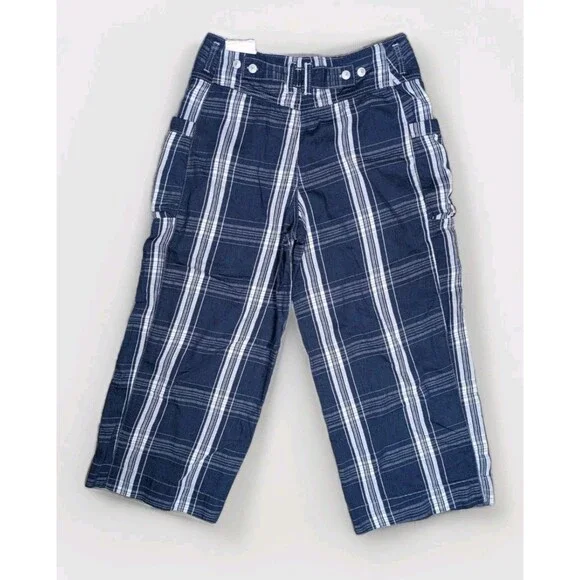 Free People Brecan Plaid Blue Pants High Rise Boho Goblincore Women’s SZ 30 - Picture 5 of 13